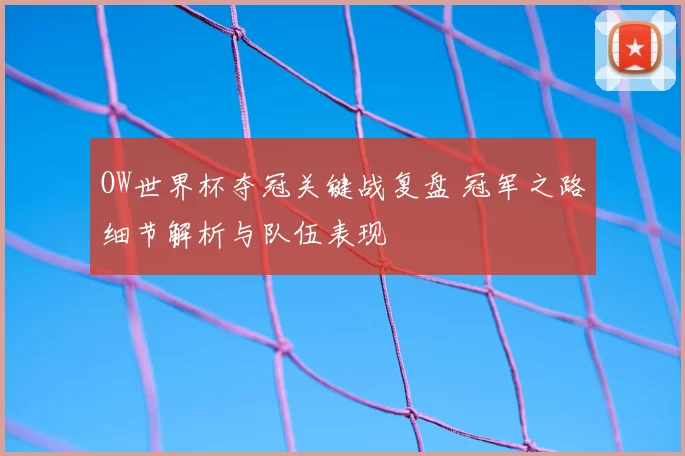 OW世界杯夺冠关键战复盘 冠军之路细节解析与队伍表现